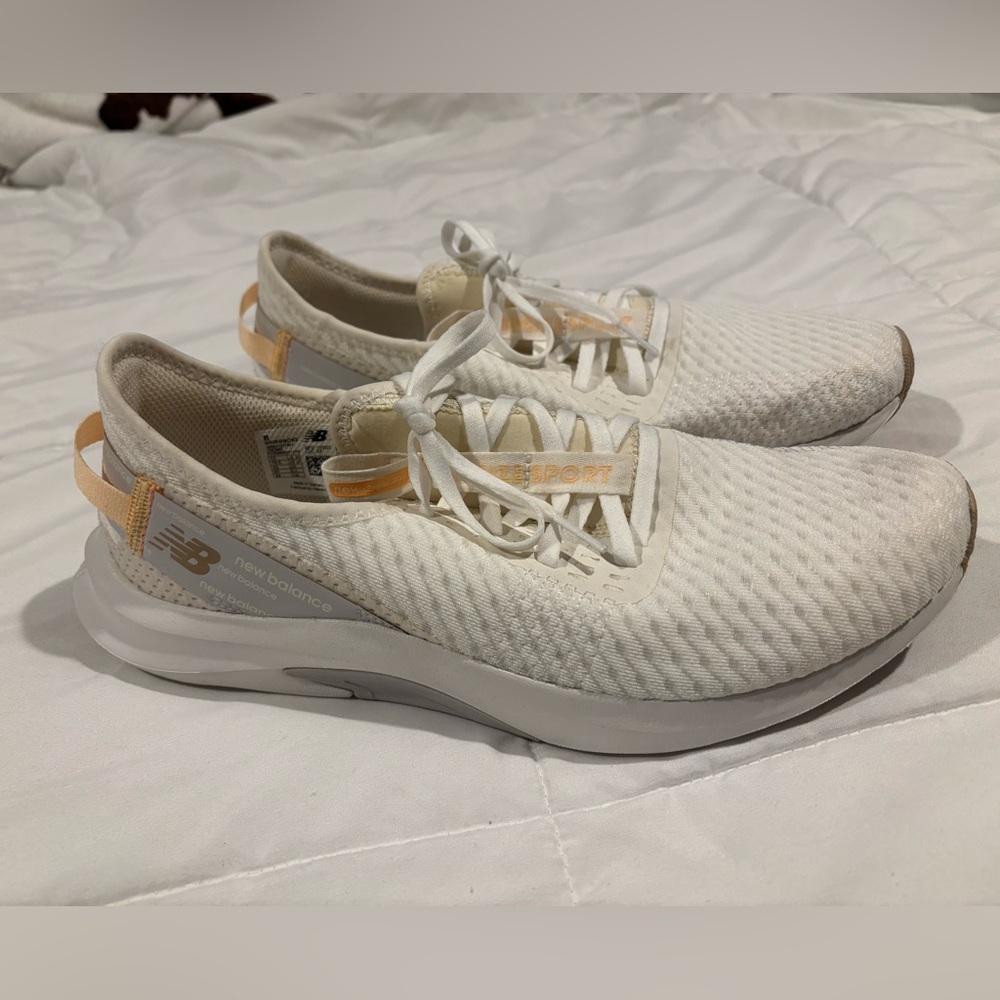 New Balance Women's Athletiiiic Sneakers in Off-White with Light Peach Accents
